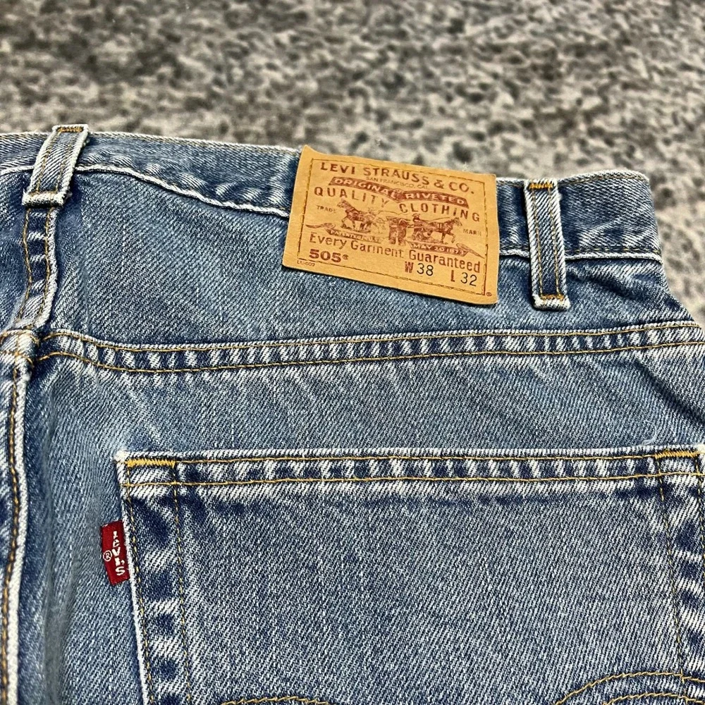 Levis‎ 505 Jeans Mens 38x32 Blue Regular Fit Straight Leg Denim Vintage 90s